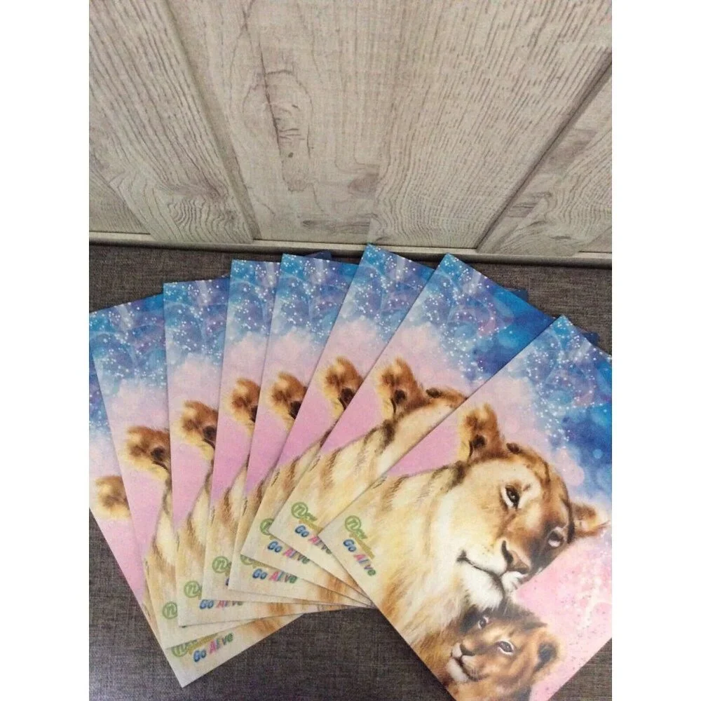 Pocket Folders Glittery Lion and Cub Lot Of 8 Teacher Classroom Organize Papers